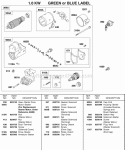 Starter Motor 10Kw Green Or Blue Label Diagram and Parts List for 580447-0333-E2  Briggs and Stratton Engine